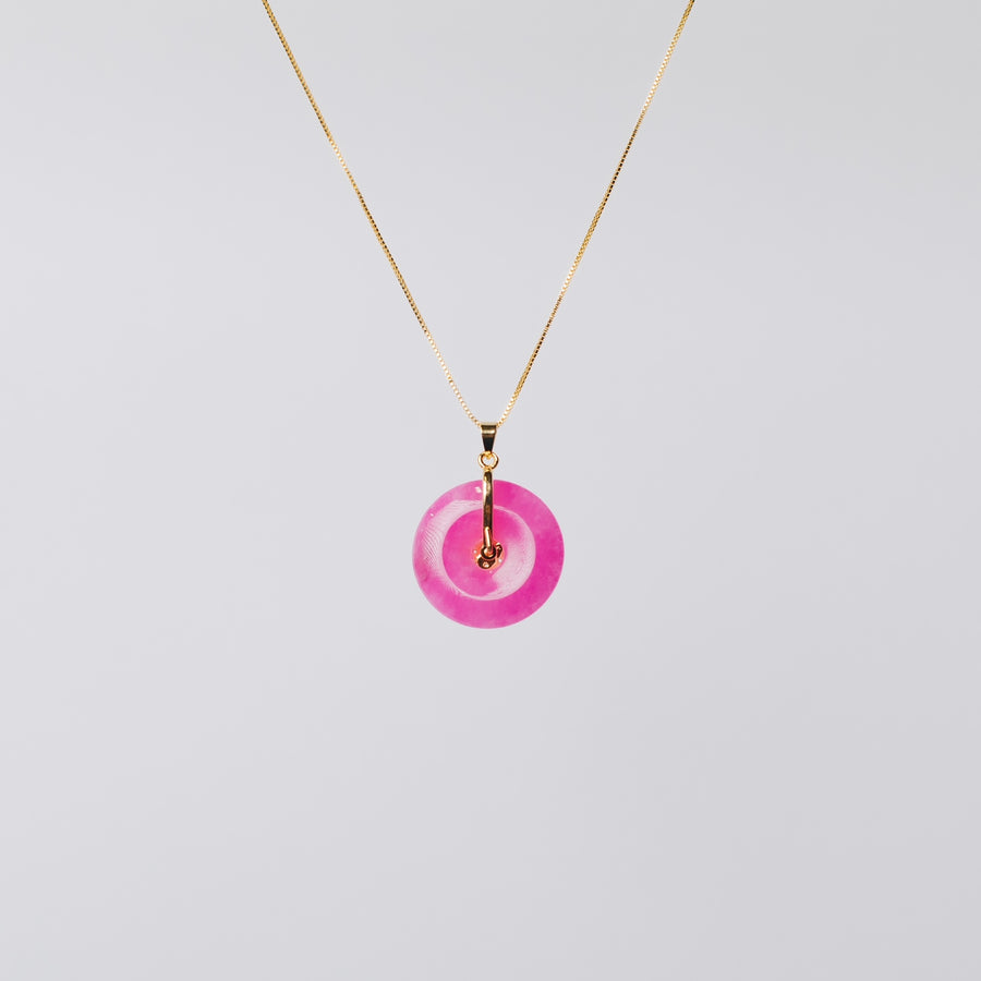 Pink jade deals necklace