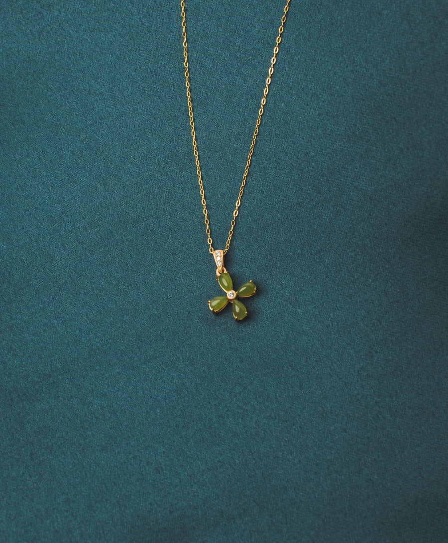 Four Leaf Clover Jade Necklace