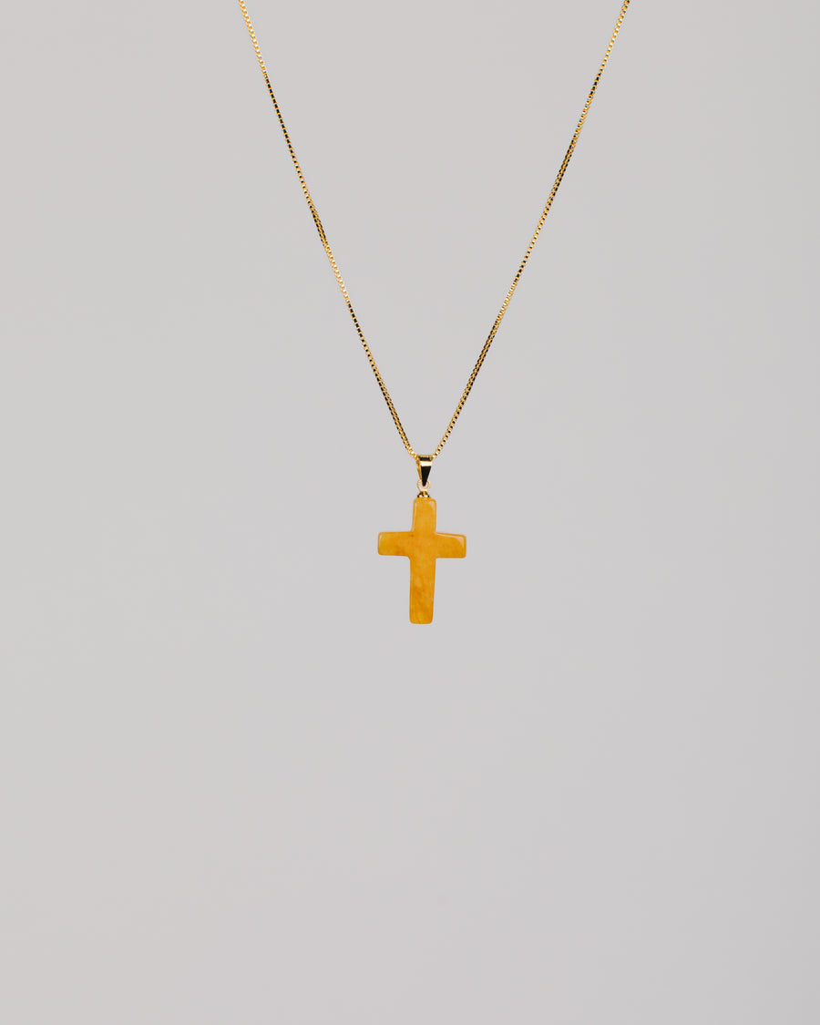 Crucifix Yellow Jade